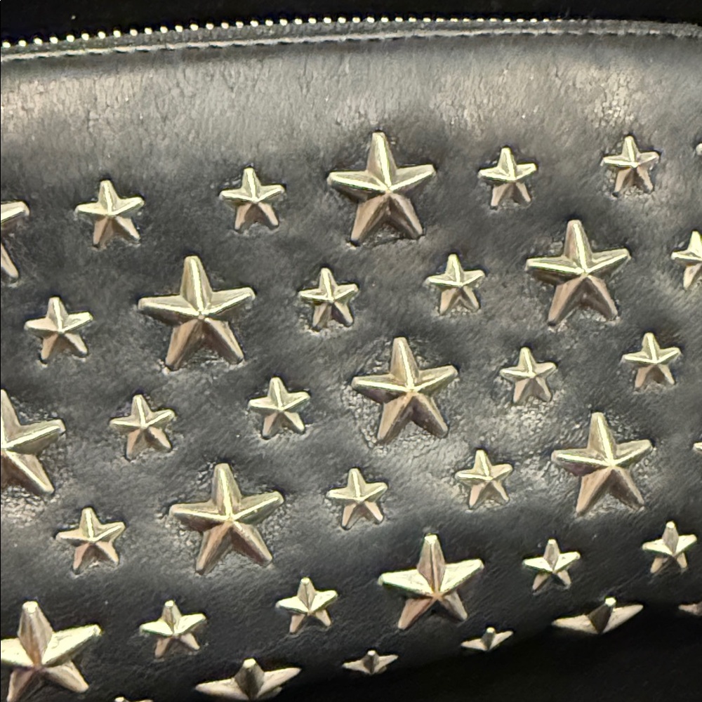 Jimmy Choo Black Wallet with Silver Star Studs - Picture 3 of 16